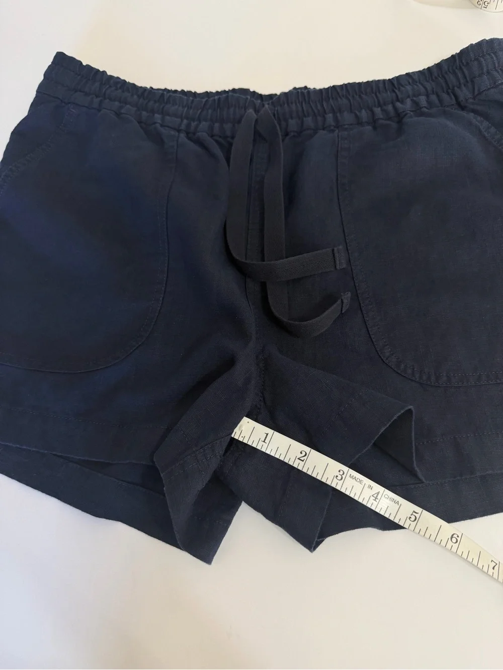 J. Crew Women's Linen Blend Seaside Short Navy Size Medium